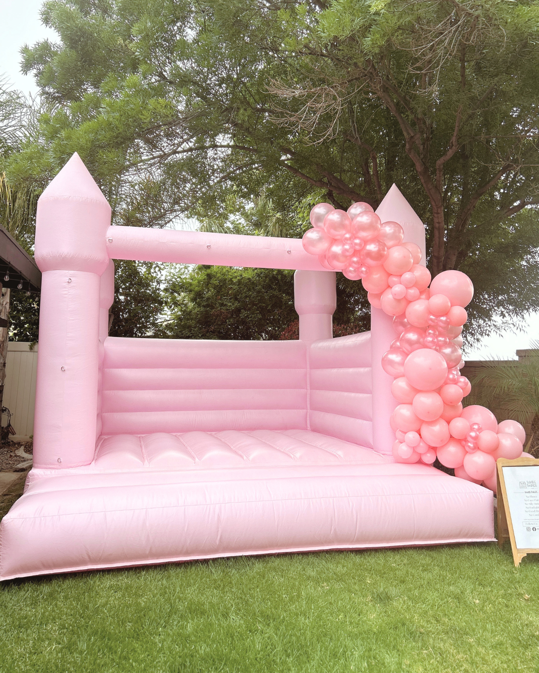 Pink bounce house rental in Riverside CA for birthday parties